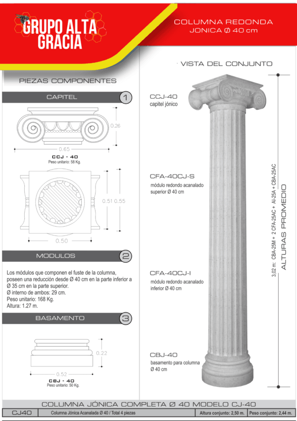 Columna Jónica Ø 40 cm (CJ40) - Image 2