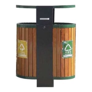 Cesto Doble de Reciclaje de Madera
