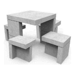 Kit Mesa Alta con 4 Bancos Individuales